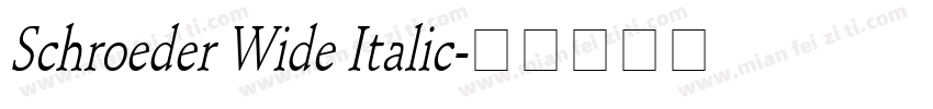 Schroeder Wide Italic字体转换